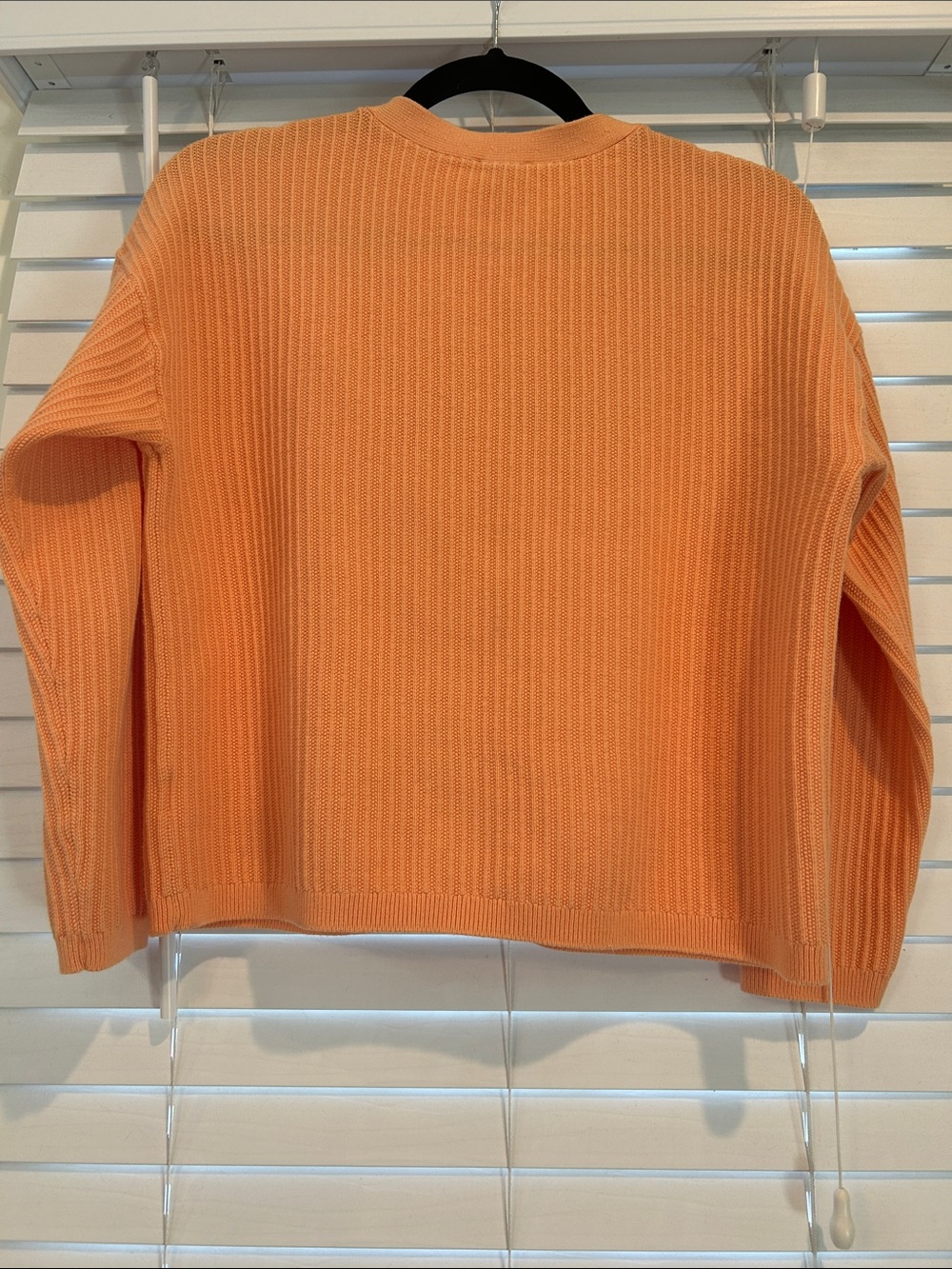 Talbots Peach Button-Front Ribbed V-Neck Cardigan - Picture 2 of 3